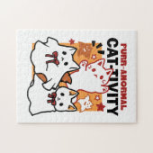 Gesponnen-anormale Cat-tivity Schattige Halloween Legpuzzel (Horizontaal)