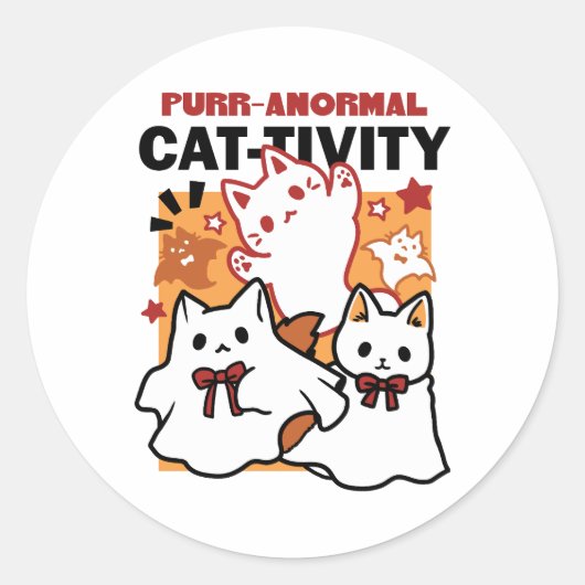 Gesponnen-anormale Cat-tivity Schattige Halloween Ronde Sticker (Voorkant)