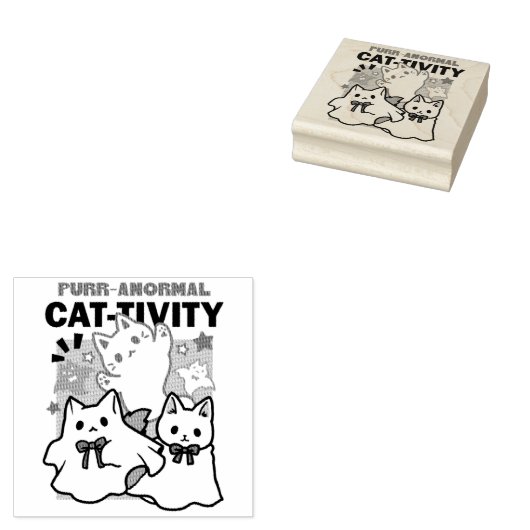 Gesponnen-anormale Cat-tivity Schattige Halloween  Rubberstempel (Gestempeld)