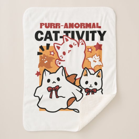 Gesponnen-anormale Cat-tivity Schattige Halloween  Sherpa Deken (Voorkant)
