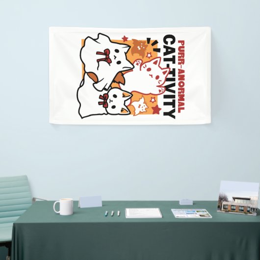 Gesponnen-anormale Cat-tivity Schattige Halloween  Spandoek (Beurs)