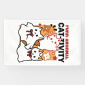 Gesponnen-anormale Cat-tivity Schattige Halloween  Spandoek (Horizontaal)