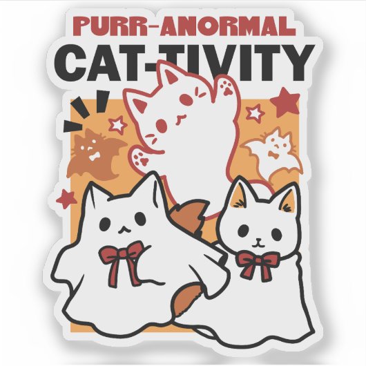 Gesponnen-anormale Cat-tivity Schattige Halloween  Sticker (Voorkant)