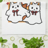 Gesponnen-anormale Cat-tivity Schattige Halloween  Theedoek (Gevouwen)