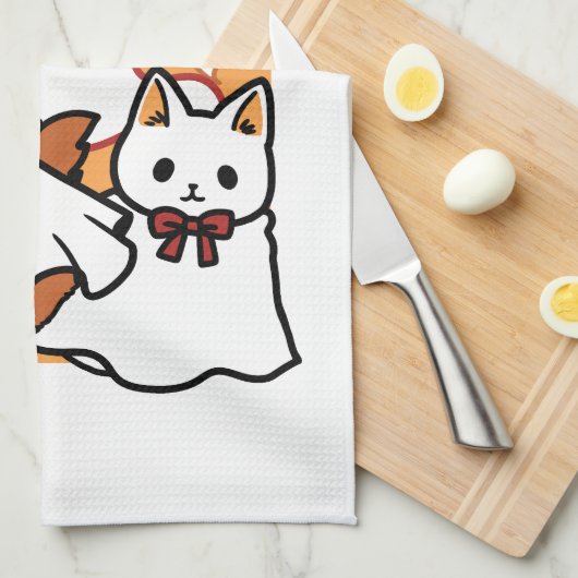 Gesponnen-anormale Cat-tivity Schattige Halloween  Theedoek (Quarter Fold)