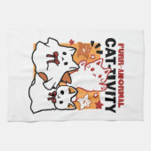 Gesponnen-anormale Cat-tivity Schattige Halloween  Theedoek (Horizontaal)