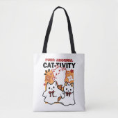 Gesponnen-anormale Cat-tivity Schattige Halloween  Tote Bag (Voorkant)