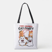 Gesponnen-anormale Cat-tivity Schattige Halloween Tote Bag (Achterkant)