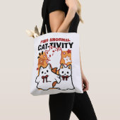 Gesponnen-anormale Cat-tivity Schattige Halloween Tote Bag (Dichtbij)