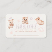 Gesponnen-effect Baby shower Katten Luier Raffle T Informatiekaartje (Voorkant)