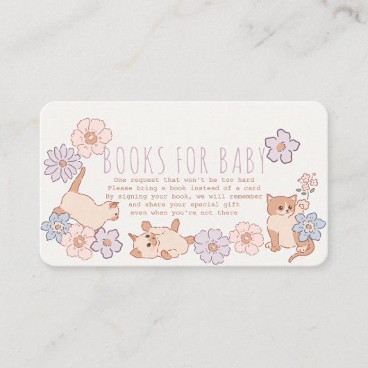 Gesponnen-effect Douche Katten Bloemen Meisje Boek Informatiekaartje (Voorkant)