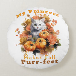  Gesponnen-effect herfst kattenprinses Rond Kussen