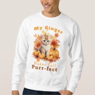 Gesponnen-effect herfstkat gember Trui