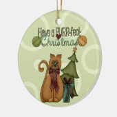 Gesponnen-effect kat kerst ornament (Links)