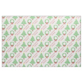 Gesponnen-effect Kerst Fun Paw Print Bomen & Krans Stof (Fat Quarter)