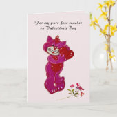 Gesponnen-effect leraar handgeschilderde kat Valen Kaart (Gele Bloem)