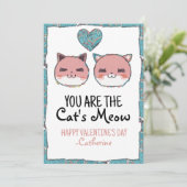 Gesponnen-effect Liefde Kat's Miauw Valentijnsdag Feestdagenkaart (Staand voorkant)