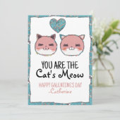 Gesponnen-effect Love Cat's Meow Galentine's Day Feestdagenkaart (Staand voorkant)