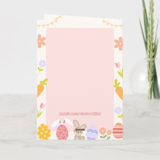  Gesponnen-effect Ragdoll Cat Bunny Easter Kaart (Achterkant)