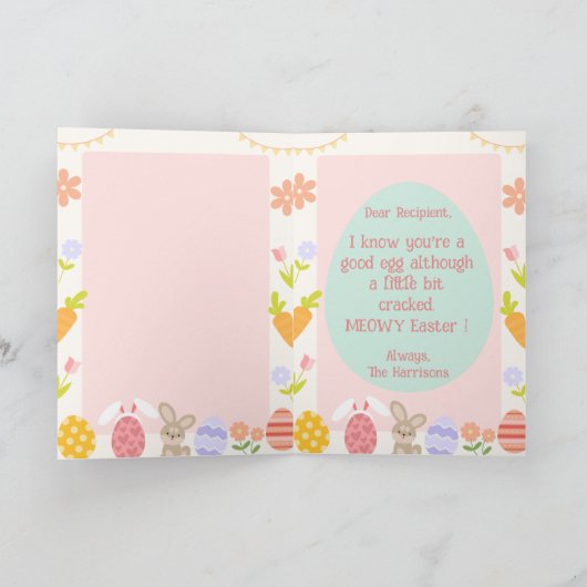 Gesponnen-effect Ragdoll Cat Bunny Easter Kaart (Binnen)