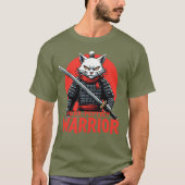 Gesponnen-effect Samurai Warrior Cat – Fierce Feli T-shirt (Voorkant)
