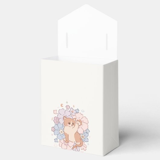 Gesponnen-effect Schattige Cats Bloemen Meisje 1e Bedankdoosjes (Geopend)