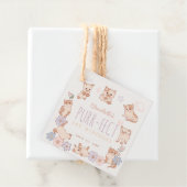 Gesponnen-effect Schattige Cats Bloemen Meisje 1e  Bedankjes Labels (In situ)