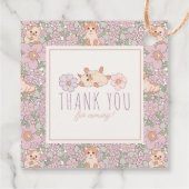 Gesponnen-effect Schattige Cats Bloemen Meisje 1e  Bedankjes Labels (Achterkant)