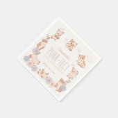 Gesponnen-effect Schattige Cats Bloemen Meisje 1e Servet (Hoek)