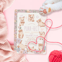 Gesponnen-effect Schattige Cats Floral Meisje Baby