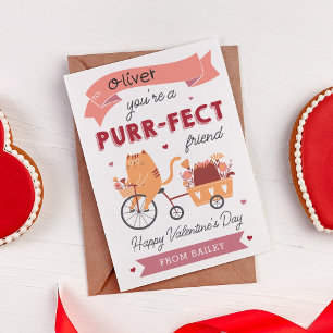 Gesponnen-effect Vriend Kat Klaslokaal Valentijnsd Kaart