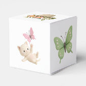 Gesponnen-fect Baby Girl Kitten Baby shower Bedankdoosjes (Achterkant)