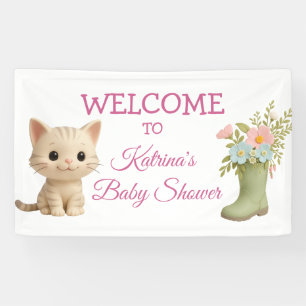 Gesponnen-fect Baby Girl Kitten Baby shower Spandoek