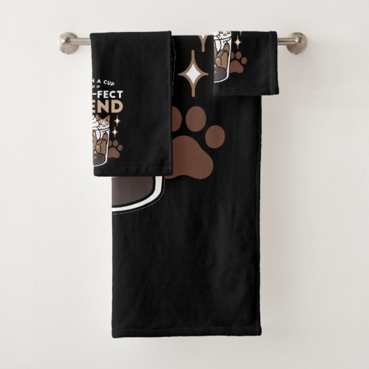 Gesponnen-fect Blend: Koffieontwerp voor Kat & Kof Bad Handdoek (Insitu)