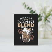 Gesponnen-fect Blend: Koffieontwerp voor Kat & Kof Briefkaart (Staand voorkant)