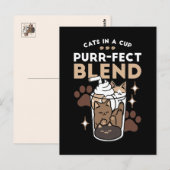 Gesponnen-fect Blend: Koffieontwerp voor Kat & Kof Briefkaart (Voorkant / Achterkant)