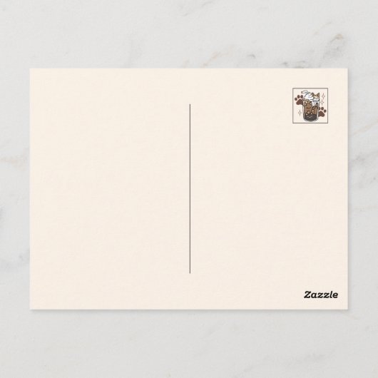 Gesponnen-fect Blend: Koffieontwerp voor Kat & Kof Briefkaart (Achterkant)