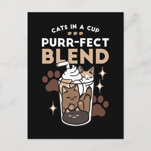 Gesponnen-fect Blend: Koffieontwerp voor Kat & Kof Briefkaart (Voorkant)