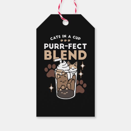 Gesponnen-fect Blend: Koffieontwerp voor Kat & Kof Cadeaulabel (Voorkant)