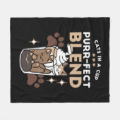 Gesponnen-fect Blend: Koffieontwerp voor Kat & Kof Fleece Deken (Voorkant (Horizontaal))