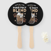 Gesponnen-fect Blend: Koffieontwerp voor Kat & Kof Handwaaier (Voorkant en achterkant)
