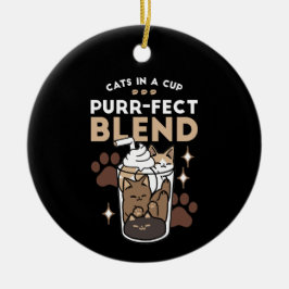 Gesponnen-fect Blend: Koffieontwerp voor Kat & Kof Keramisch Ornament