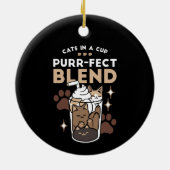 Gesponnen-fect Blend: Koffieontwerp voor Kat & Kof Keramisch Ornament (Achterkant)