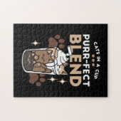 Gesponnen-fect Blend: Koffieontwerp voor Kat & Kof Legpuzzel (Horizontaal)