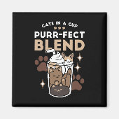 Gesponnen-fect Blend: Koffieontwerp voor Kat & Kof Magneet (Voorkant)