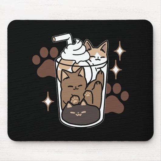 Gesponnen-fect Blend: Koffieontwerp voor Kat & Kof Muismat (Voorkant)