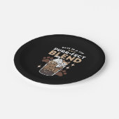 Gesponnen-fect Blend: Koffieontwerp voor Kat & Kof Papieren Bordje (Gekanteld)