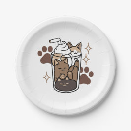 Gesponnen-fect Blend: Koffieontwerp voor Kat & Kof Papieren Bordje