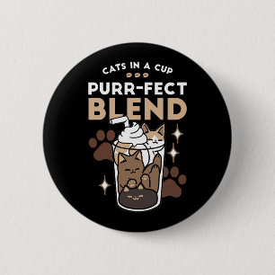 Gesponnen-fect Blend: Koffieontwerp voor Kat & Kof Ronde Button 5,7 Cm