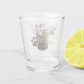 Gesponnen-fect Blend: Koffieontwerp voor Kat & Kof Shot Glas (Achterkant)